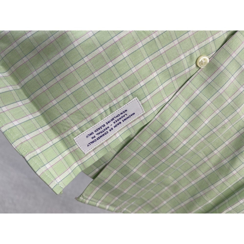 Brooks Brothers‎ Men's Woven Italy  Plaid Dress Shirt Cotton Made In USA 16-35 - Picture 3 of 7